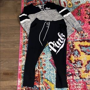 Victoria’s Secret Pink Pant Suit Size Large Black